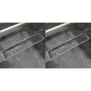 vidaXL Odpływ prysznicowy liniowy, 2 szt., 530x140 mm, stal nierdzewna vidaXL 275947