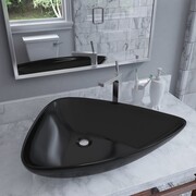 vidaXL Umywalka ceramiczna, trójkątna, 645 x 455 x 115 mm, czarna vidaXL 142998