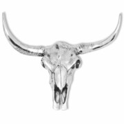 vidaXL Czaszka/Głowa dekoracyjna na ścianę, aluminium, srebrna vidaXL 243483