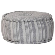 vidaXL Okrągły puf bawełniany ze wzorem, 50 x 25 cm, szary vidaXL 246582