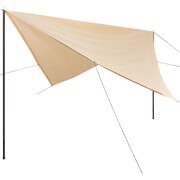 vidaXL Żagiel przeciwsłoneczny ze słupkami, HDPE, 5 x 5 m, kremowy vidaXL 43391