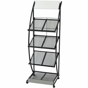 vidaXL Stojak na gazety/czasopisma 47x40x134 cm czarny i biały A4 vidaXL 30099