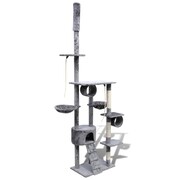 vidaXL Drapak dla kota 220 - 240 cm, 1 domek, Szary vidaXL 170099