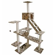 vidaXL Drapak dla kota EKSTRA 184 cm, plusz, beż z nadrukiem vidaXL 170155