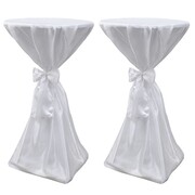 vidaXL Biały obrus ze wstążką, 80 cm, 2 sztuki vidaXL 241189