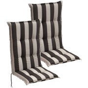 vidaXL Poduszki na krzesła ogrodowe 2 szt. 120x52 cm ciemne pasy vidaXL 42120