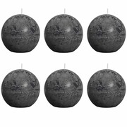 Bolsius Rustykalne świece kule, 80 mm, ciemnoszare, 6 szt. Bolsius 400721