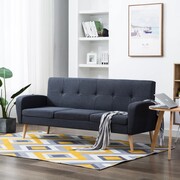 vidaXL 3-osobowa sofa tapicerowana tkaniną, ciemnoszara vidaXL 246990