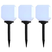 vidaXL Sześcienne lampy solarne na zewnątrz, 3 szt., LED, 20 cm, białe vidaXL 44462