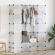 vidaXL Szafa modułowa z 18 przegrodami, biała, 37 x 146 x 180,5 cm vidaXL 240502