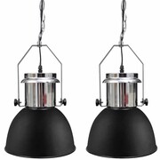 vidaXL Metalowe lampy sufitowe, 2 szt., regulowana długość, czarne vidaXL 241111