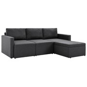 vidaXL 3-osobowa kanapa rozkładana, obicie materiałowe, jasnoszara vidaXL 245554