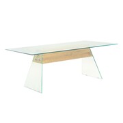 vidaXL Stolik kawowy z płyty MDF i szkła, 110x55x40 cm, kolor dębowy vidaXL 245637