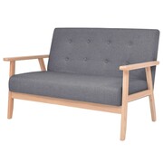 vidaXL 2-osobowa sofa materiałowa, ciemnoszara vidaXL 244652