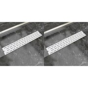 vidaXL Odpływ prysznicowy liniowy, 2 szt., linie, 630x140 mm, stal vidaXL 275954