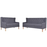 vidaXL Zestaw sof, 2 szt., materiałowe, szare vidaXL 274934