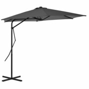 vidaXL Parasol ogrodowy na słupku stalowym, 300 cm, antracytowy vidaXL 44887
