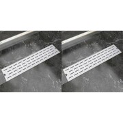 vidaXL Odpływ prysznicowy liniowy, 2 szt., linie, 530x140 mm, stal vidaXL 275953
