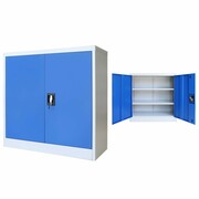 vidaXL Szafa biurowa, metalowa, 90 x 40 x 90 cm, szaro-niebieska vidaXL 245978