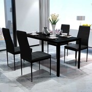 vidaXL Zestaw mebli do jadalni - 5 elementów czarny vidaXL 242986