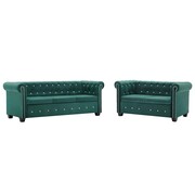 vidaXL Zestaw sof w stylu Chesterfield, 2 szt., aksamit, zielony vidaXL 275619