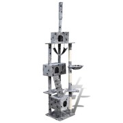vidaXL Drapak dla kota 220 - 240 cm 3 domki, szary vidaXL 170105