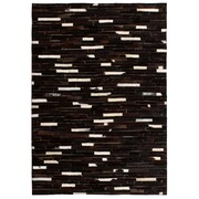 vidaXL Dywan ze skóry, patchwork w paski, 120 x 170 cm, czarno-biały vidaXL 132614