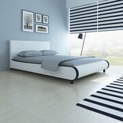 vidaXL Łóżko ze sztucznej skóry, 140 x 200 cm, białe vidaXL 242414