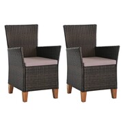 vidaXL Fotele ogrodowe z polirattanu, 2 szt., 59 x 59 x 87,5 cm vidaXL 44099