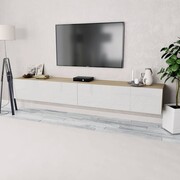 vidaXL Szafki pod TV, 2 szt, 120x40x34 cm, dębowo-białe, wysoki połysk vidaXL 275114