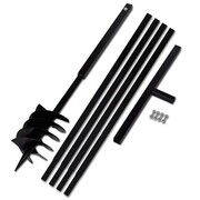 vidaXL Świder glebowy z uchwytem, 180 mm, z rurą przedłużającą, 5 m, stal vidaXL 270531