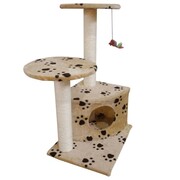 vidaXL Drapak dla kota, drzewko (70 cm) plusz, beż z nadrukiem w łapki vidaXL 170150