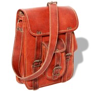 vidaXL Torba na ramię na laptopa 7 cali, skórzana, brązowa vidaXL 131537