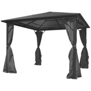 vidaXL Altana ogrodowa z zasłonami, antracytowa, aluminium, 300x300 cm vidaXL 44889