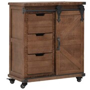 vidaXL Szafka z litego drewna jodłowego, 64 x 33,5 x 75 cm, brązowa vidaXL 246120