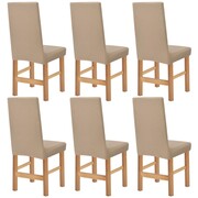 vidaXL Elastyczne pokrowce na krzesła, pikowane, 6 szt., beżowe vidaXL 131954