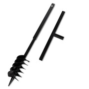 vidaXL Wiertło do gruntu z uchwytem podwójna spirala stalowe czarne 120 mm vidaXL 141025