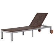vidaXL Leżak ogrodowy z polirattanu, 207 x 70 x 88 cm, brązowy vidaXL 43974