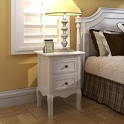 vidaXL Szafki nocne z 2 szufladami, MDF, białe, 2 szt. vidaXL 60638