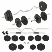 vidaXL Sztanga i hantle z zestawem obciążeń, 30 kg vidaXL 91401