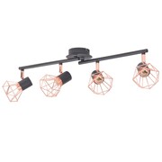 vidaXL Lampa sufitowa z 4 żarówkami E14, czarno-miedziana vidaXL 244391