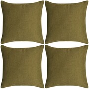 vidaXL Poszewki na poduszki 4 szt. lniane, zielone 80x80 cm vidaXL 131566