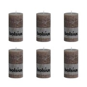Bolsius Świece rustykalne x6 130x68 mm Taupe Bolsius 400664
