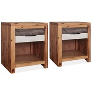 vidaXL Szafki nocne z litego drewna akacjowego, 2 szt., 40x30x48 cm vidaXL 246042