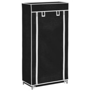 vidaXL Półka na buty z materiału, czarna (58 x 28 x 106 cm). vidaXL 240503