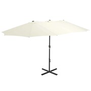 vidaXL Parasol ogrodowy na słupku aluminiowym, 460 x 270 cm, piaskowy vidaXL 44868