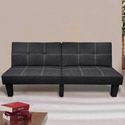 vidaXL Wersalka rozkładana, materiałowa, czarna vidaXL 240782
