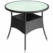 vidaXL Stolik ogrodowy z polirattanu, 80x74 cm, czarny vidaXL 42591