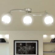 vidaXL Lampa sufitowa z 3 szklanymi kloszami na falistej rurce vidaXL 240986