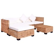 vidaXL Zestaw wypoczynkowy, 14 elementów, naturalny rattan vidaXL 244626